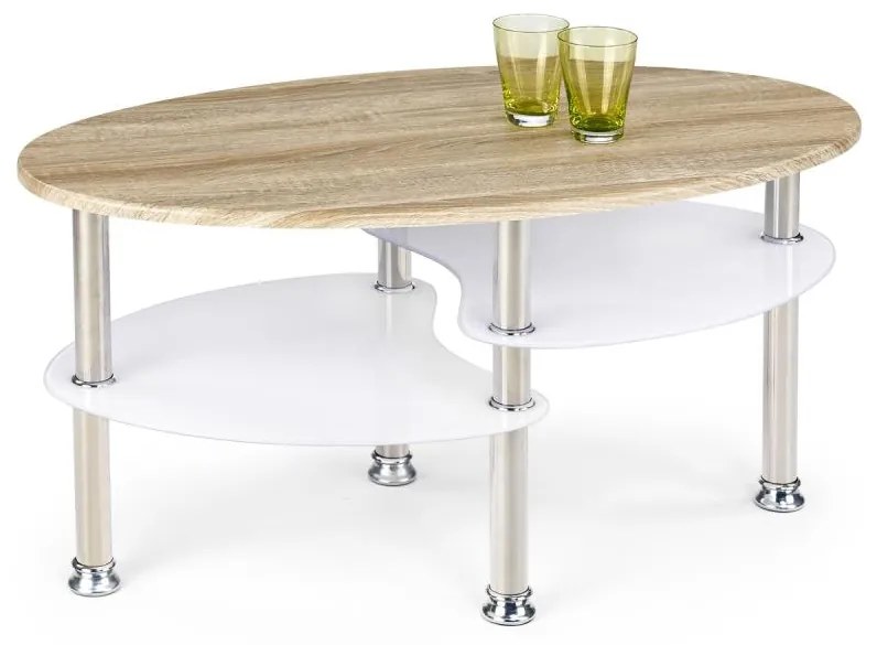 Холна маса PLURIO дъб сонома/бял