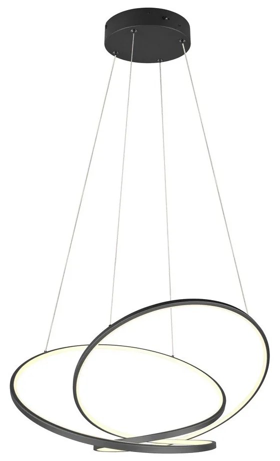 Матово черно LED затъмняващо се висящо осветително тяло Darvin – Trio