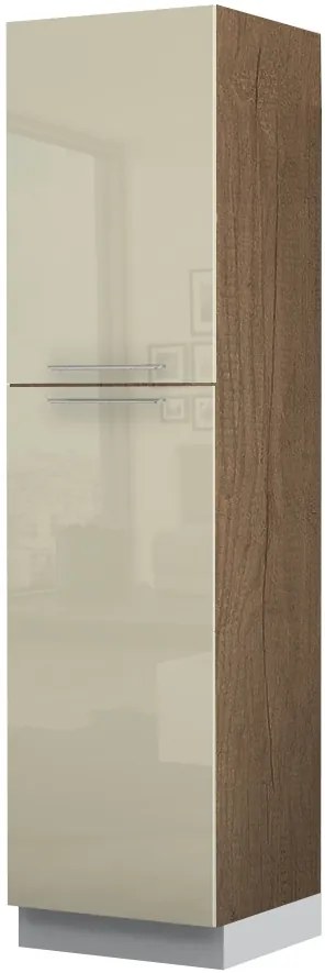 Висок подов шкаф Raval K23-60-2KF-Oak - White glossy