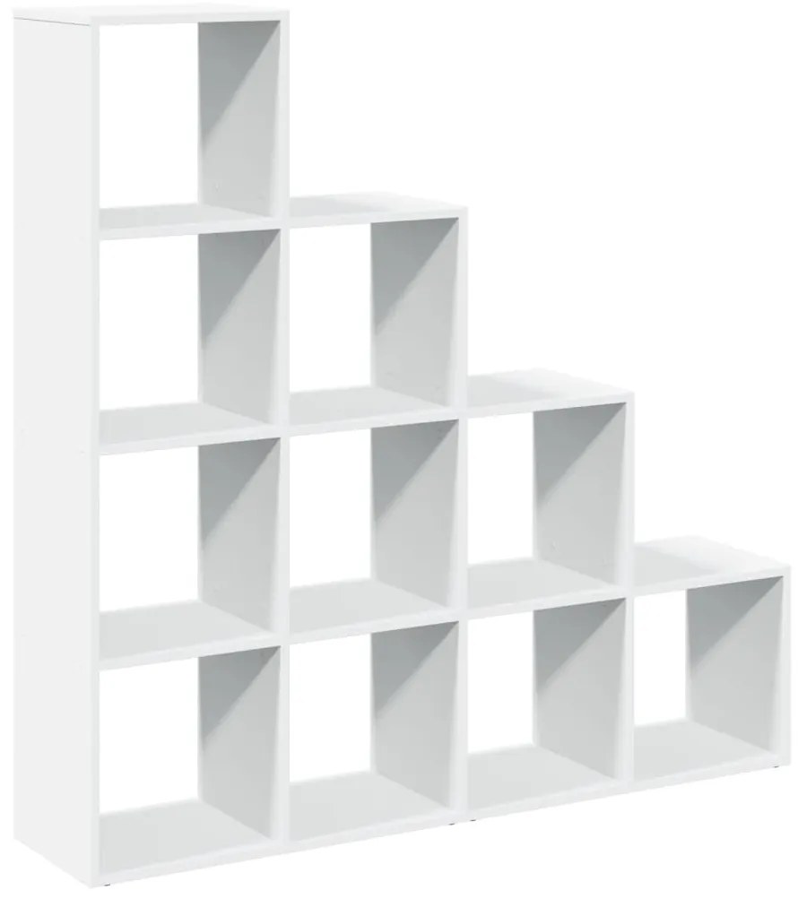 857967 vidaXL Разделител за стая / библиотека, бял, 4 нива, 131,5x29x131,5 см