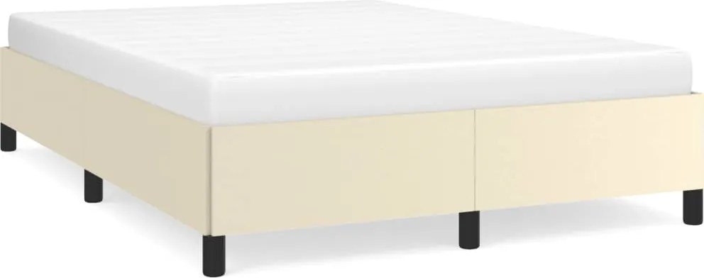 347253 vidaXL Рамка за легло кремава,140x200 см, изкуствена кожа