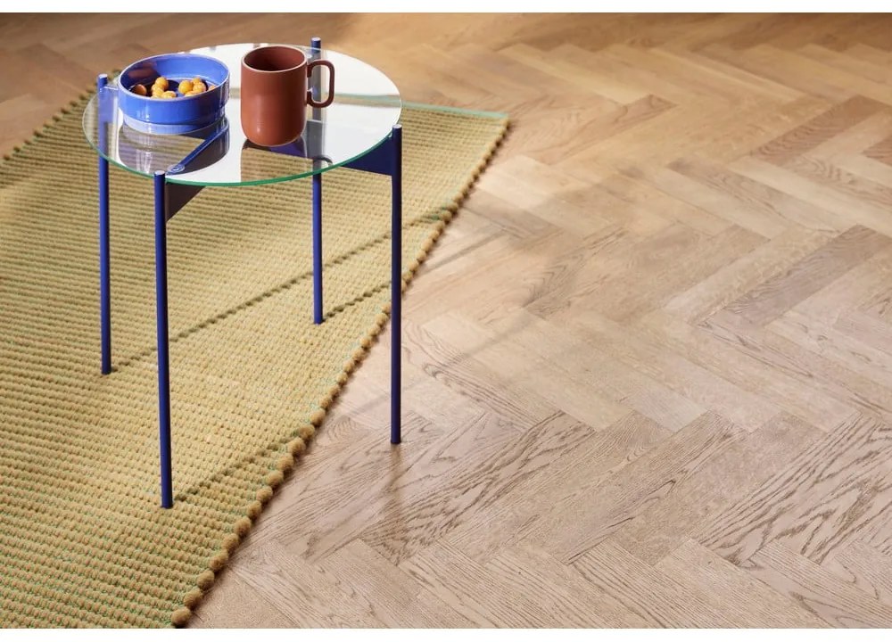 Кръгла странична масичка със стъклен плот ø 45 cm Beam – Hübsch