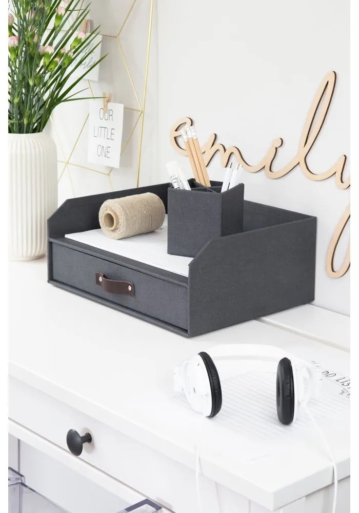 Картонен органайзер за докумнети с чекмедже Walter – Bigso Box of Sweden