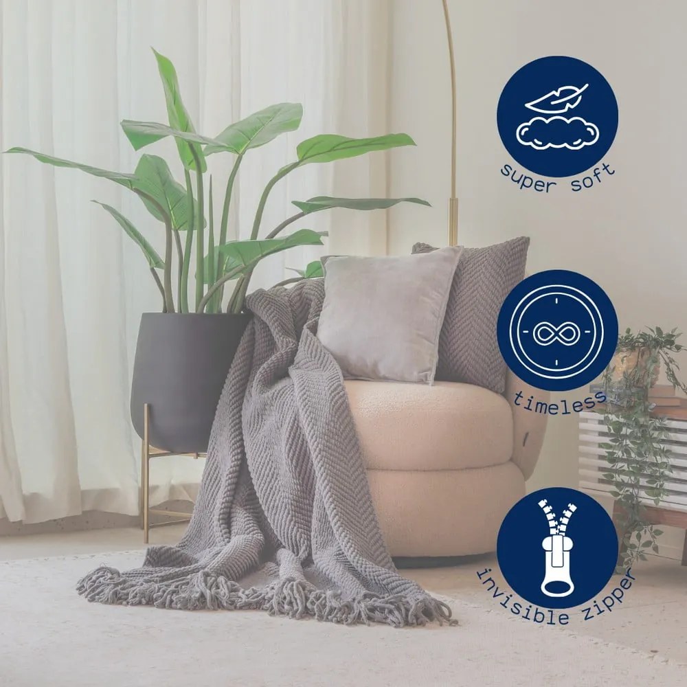 Декоративна възглавница от шенил 45x45 cm Renee – Tiseco Home Studio