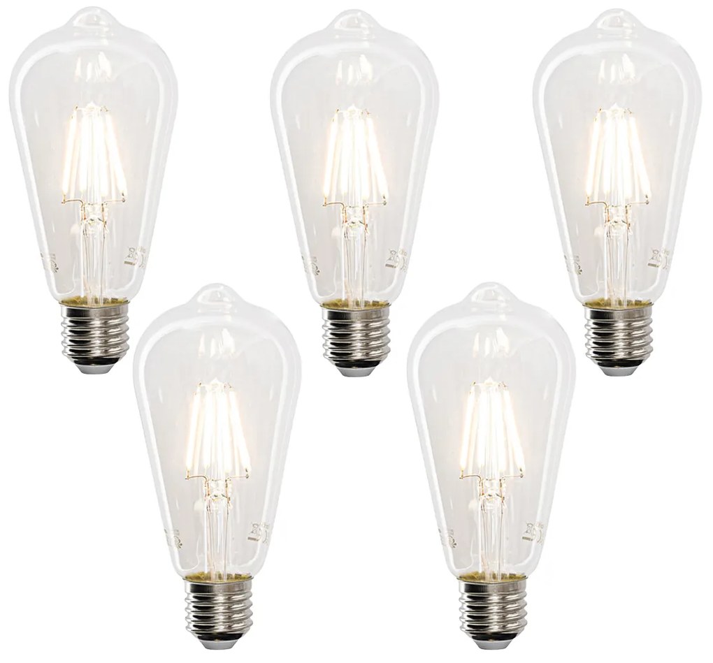 Комплект от 5 смарт E27 LED крушки ST64 4.5W 470 lm 1800-4000K