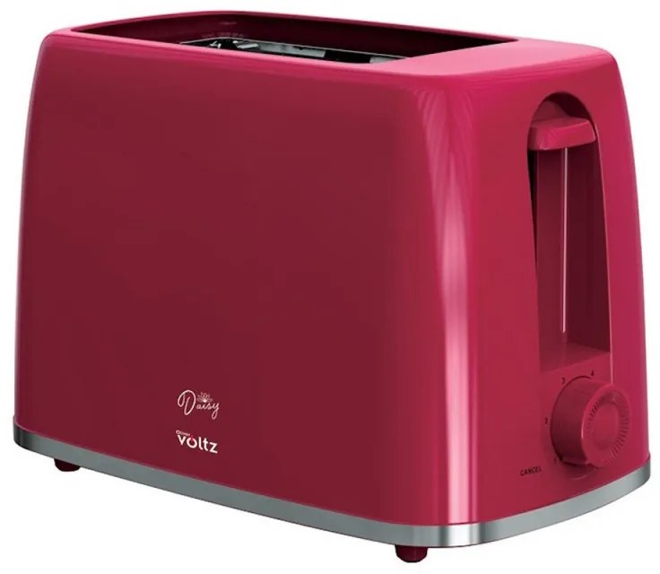 Тостер Oliver Voltz Daisy OV51440W, 700W, 2 филийки, 6 нива, Подвижна тавичка за трохи, Червен