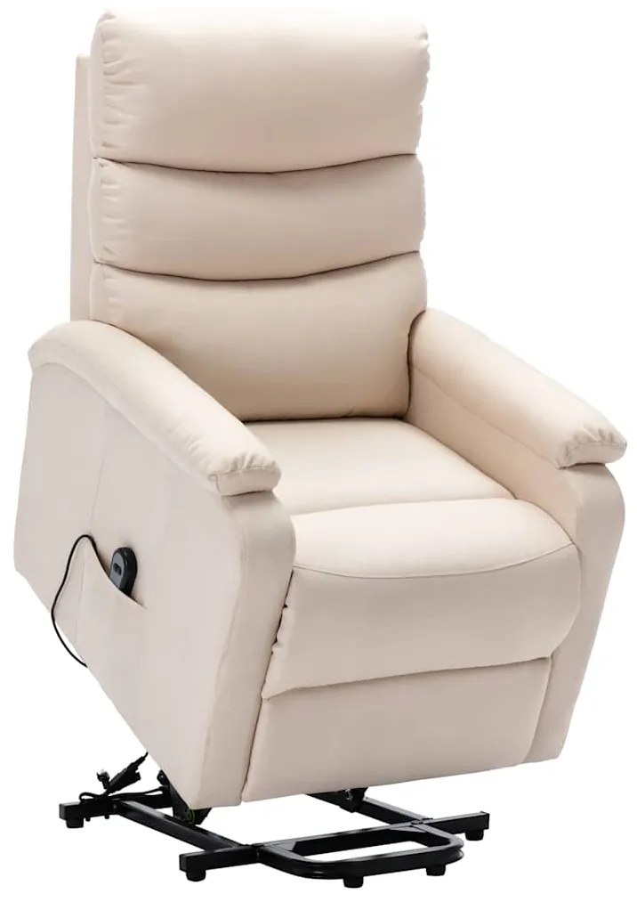 321245 vidaXL Изправящ стол, кремав, текстил