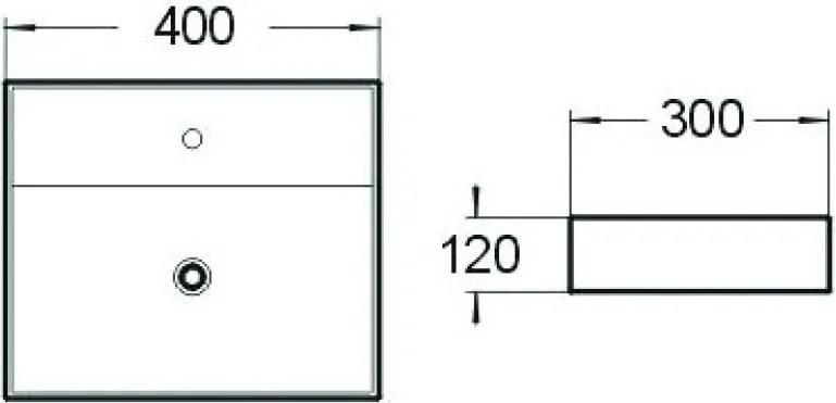 Mexen Mini мивка върху плот 40 x 30 см, бяла - 21094000