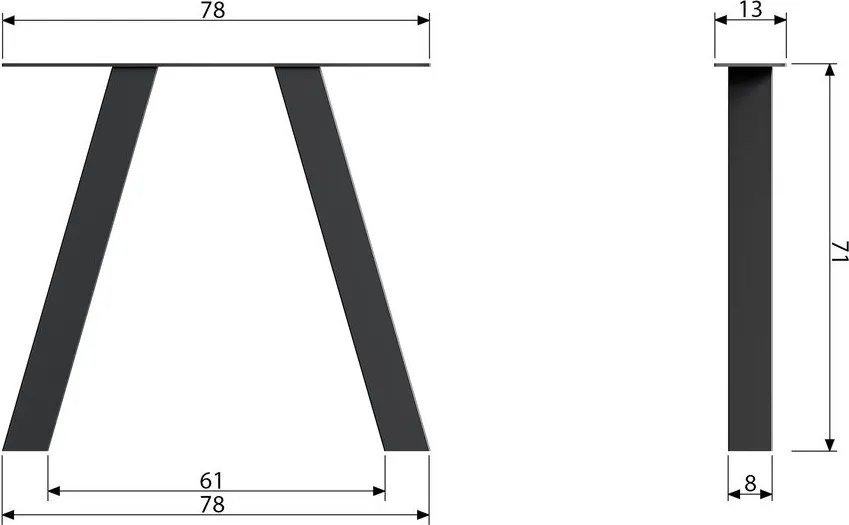 Черни метални крачета в комплект от 2 броя Tablo - WOOOD