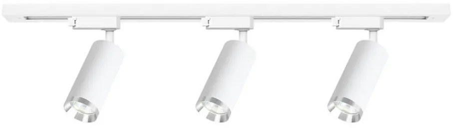 Точково осветително тяло за релсова система MICA 3xGU10/10W/230V, бяло/матов хром