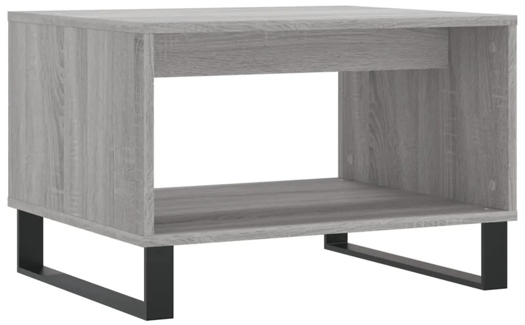 829266 vidaXL Кафе маса, сив сонома, 60x50x40 см, инженерно дърво