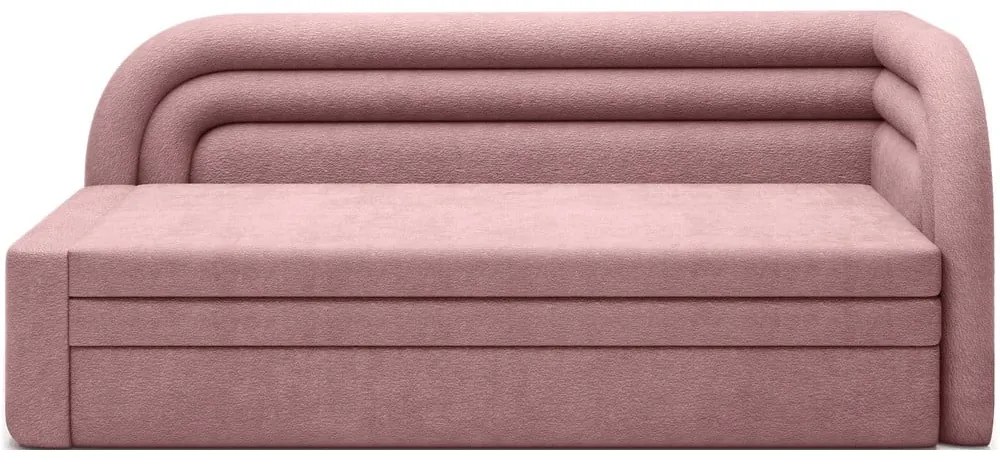 Розов шенилов разтегателен диван с място за съхранение десен ъгъл 223 cm Fabillo – ELTAP