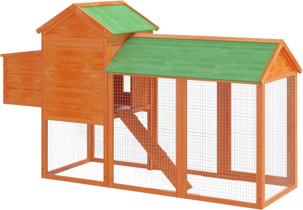 Кокошарник кафяв 193x65x117 см бор масив