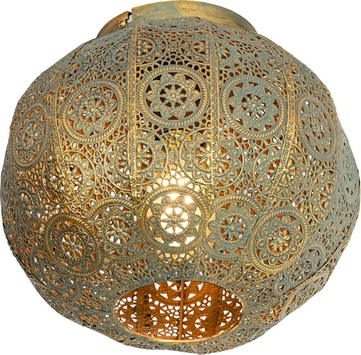 Смарт плафон златен със зелен 28,5 см вкл. WiFi A60 - Baloo