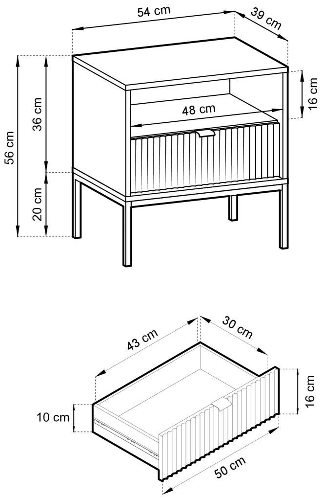 Нощно шкафче Palermo-Prasino
