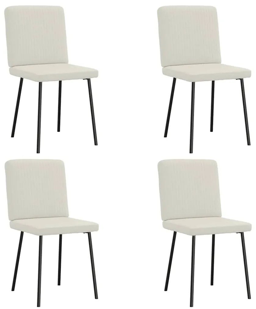 3315295 vidaXL Трапезни столове, 4 бр, кремави, кадифе