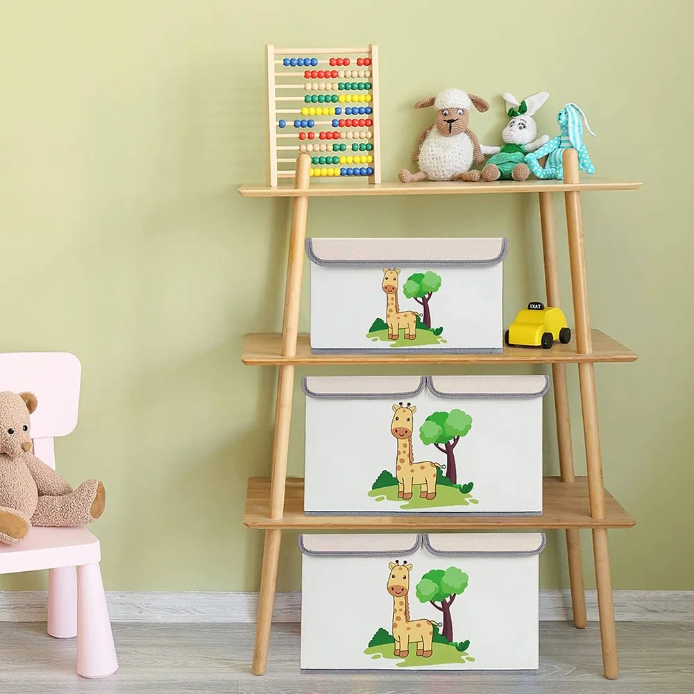 GINGER HOME К-кт 2 бр. текстилни кутии за играчки GIRAFFE