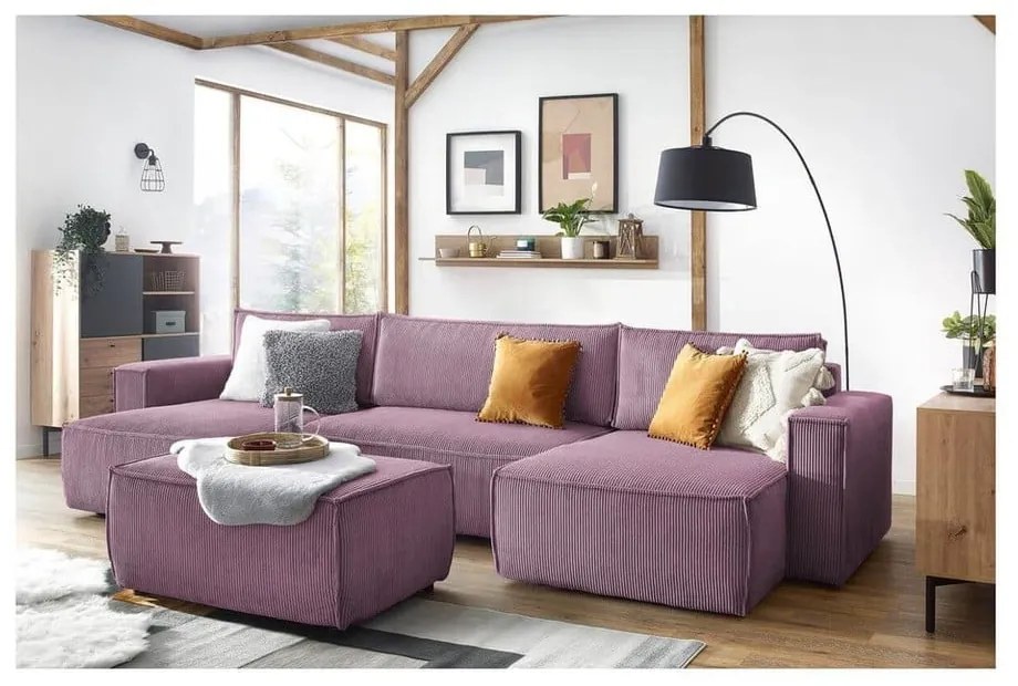 Розова табуретка от велур Nihad - Bobochic Paris