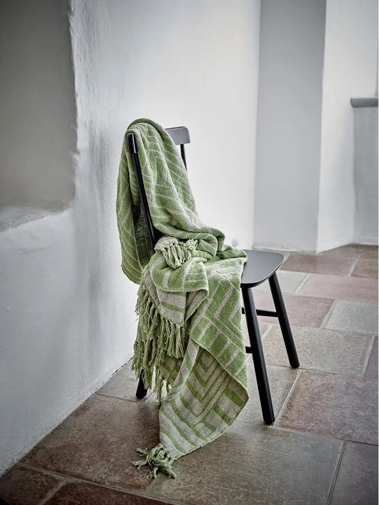 Зелено одеяло със смес от памук 130x155 cm Velva – Bloomingville