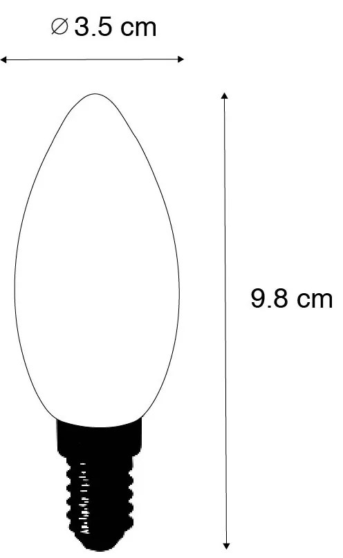Комплект от 5 E14 LED крушки B35 Прозрачни 2.2W 470 lm 2700K