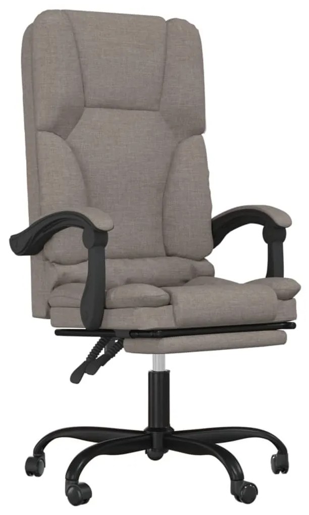 349673 vidaXL Масажен наклоняем офис стол, таупе, текстил