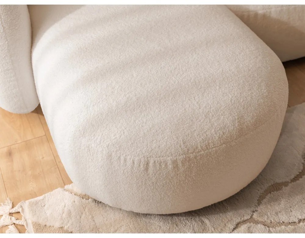 Светлокафяв ъглов диван от прежда с примки от букле (ляв ъгъл) Orbit – Ropez