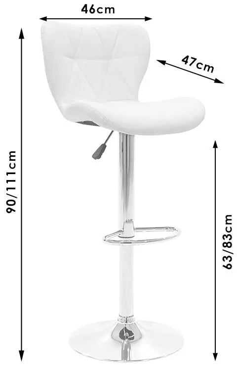 Бар стол Коузи 127-000091 цвят бял-хром
