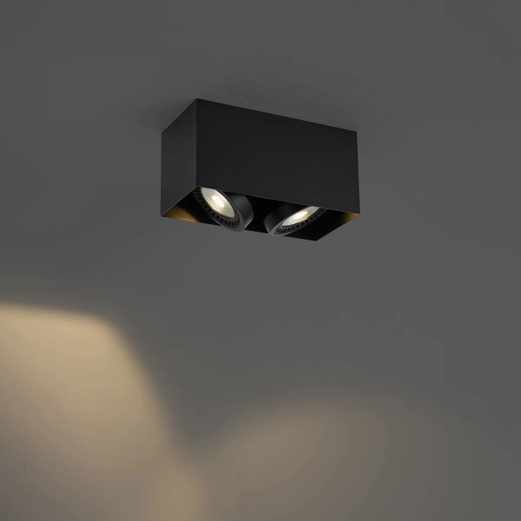 Модерен повърхностно монтиран прожектор черен вкл. димируема LED 2-лампи - Dionysos