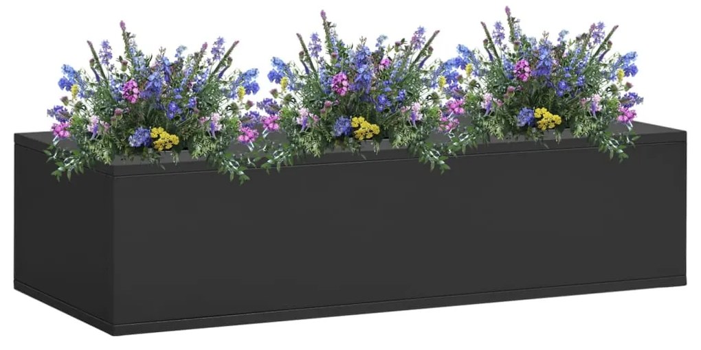 336428 vidaXL Офис кутия за цветя, антрацит, 90x40x23 см, стомана