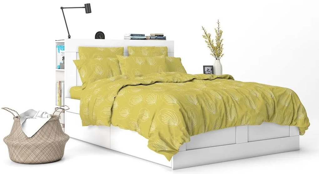 Жълто Спално Бельо ГРЕЙС 2, 100% Памук Ранфорс, 3 части