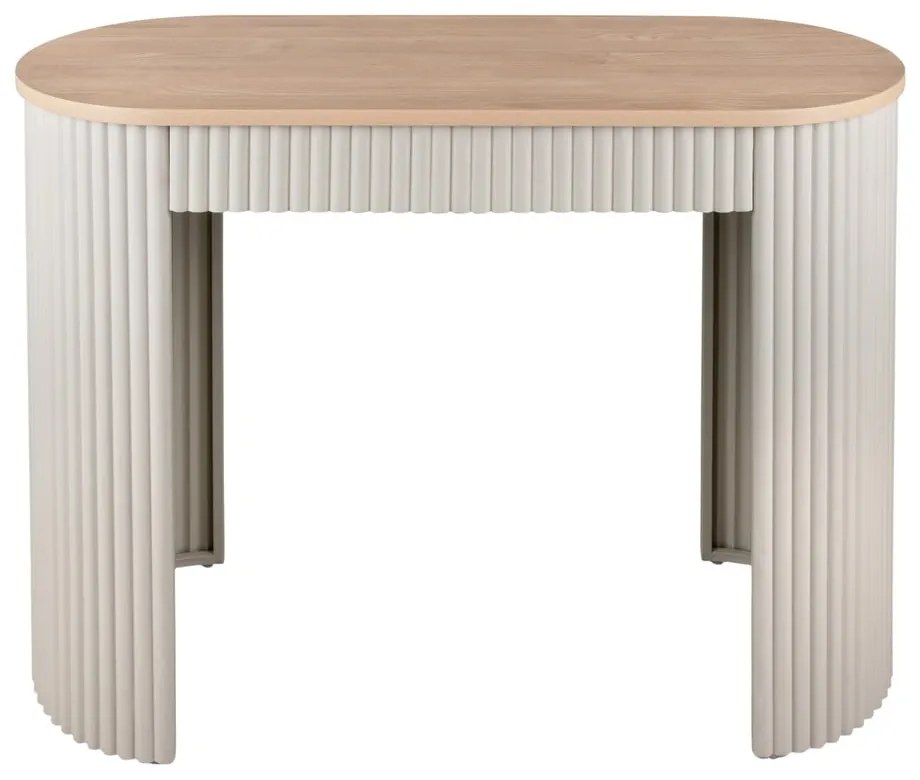 Бежова метална конзолна маса 40x100 cm Estriado – Leitmotiv