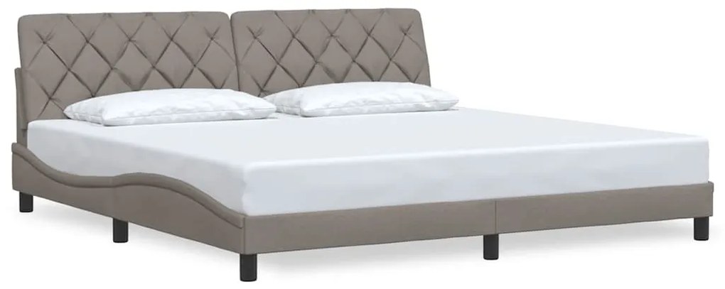3310626 vidaXL Рамка за легло без матрак, таупе, 200x200 см, плат