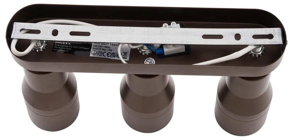 Кръгъл таванен прожектор тъмно бронзов GU10 50mm 3-светлинен - Stanley