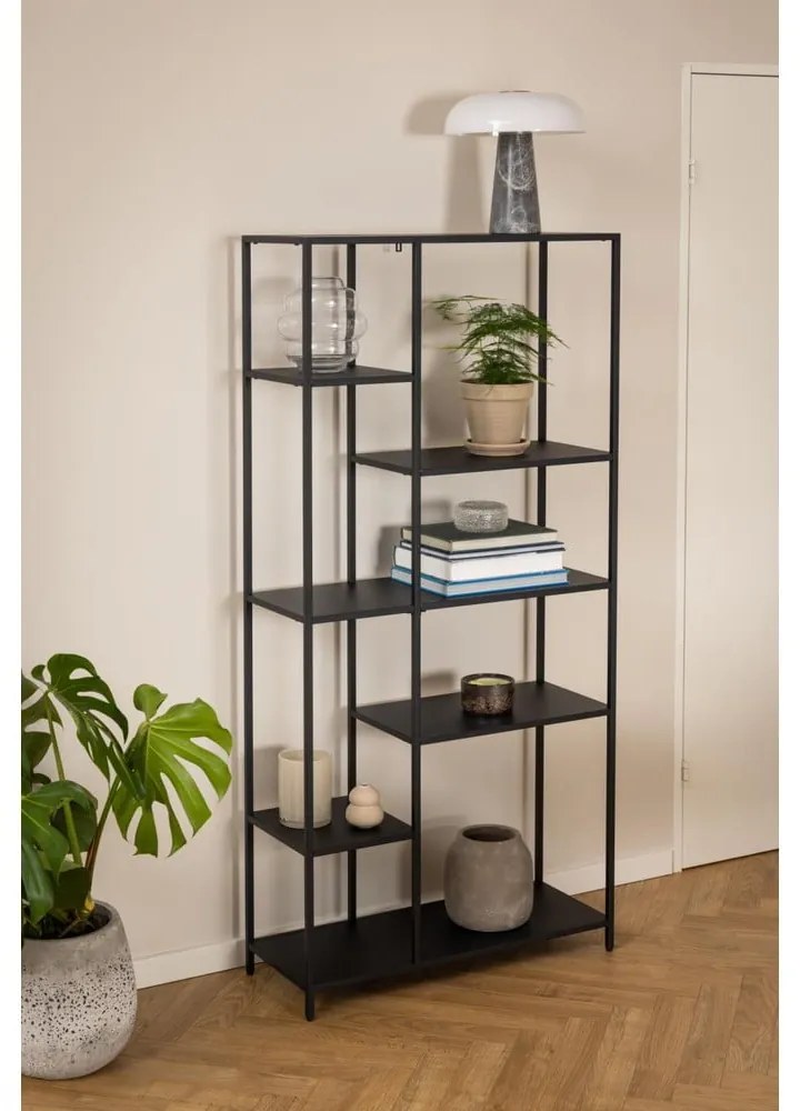 Черна метална библиотека 80x165 cm Newcastle – Actona