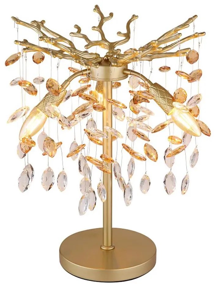 Globo 64138TG - Настолна лампа QUEENA 3xE14/40W/230V златна