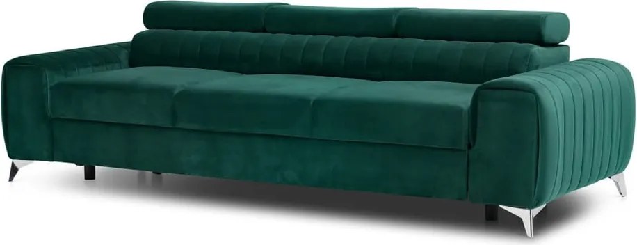 Зелен кадифен разтегателен диван 261 cm Laurence – ELTAP