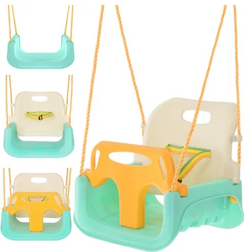 Растяща бебешка люлка 3в1 на въжета - за на закрито и в градината Зелено