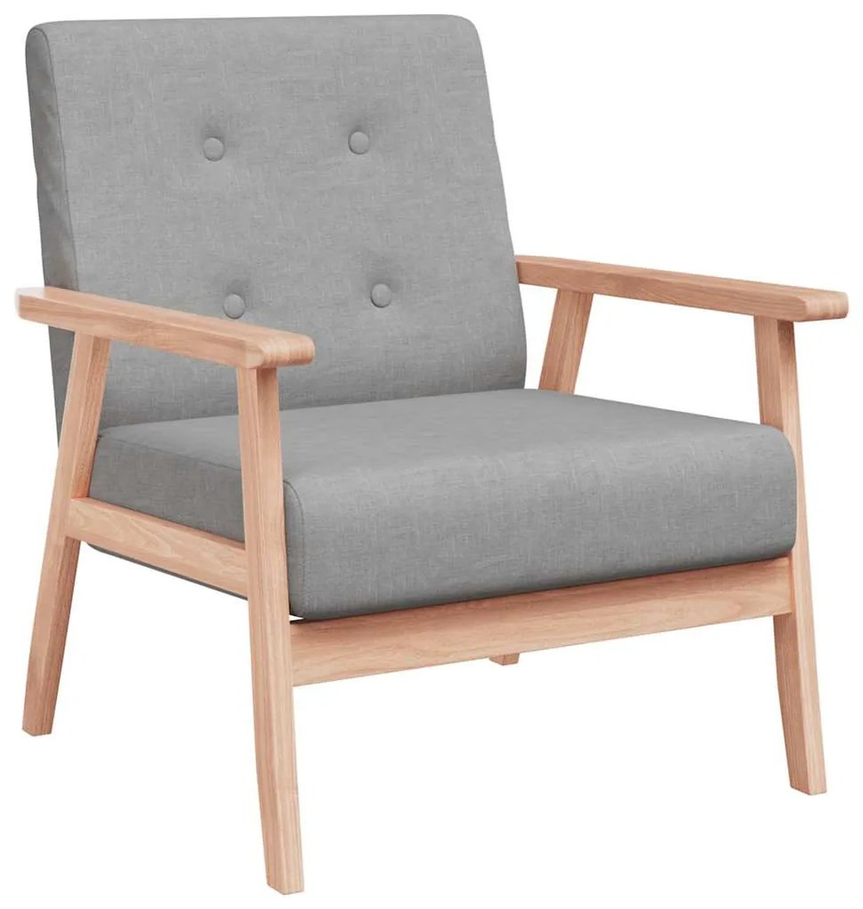 242225 vidaXL Фотьойл, светлосив, текстил