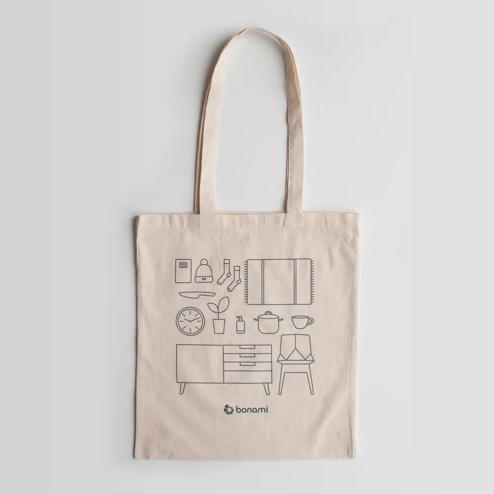 Кремава платнена чанта - Bonami