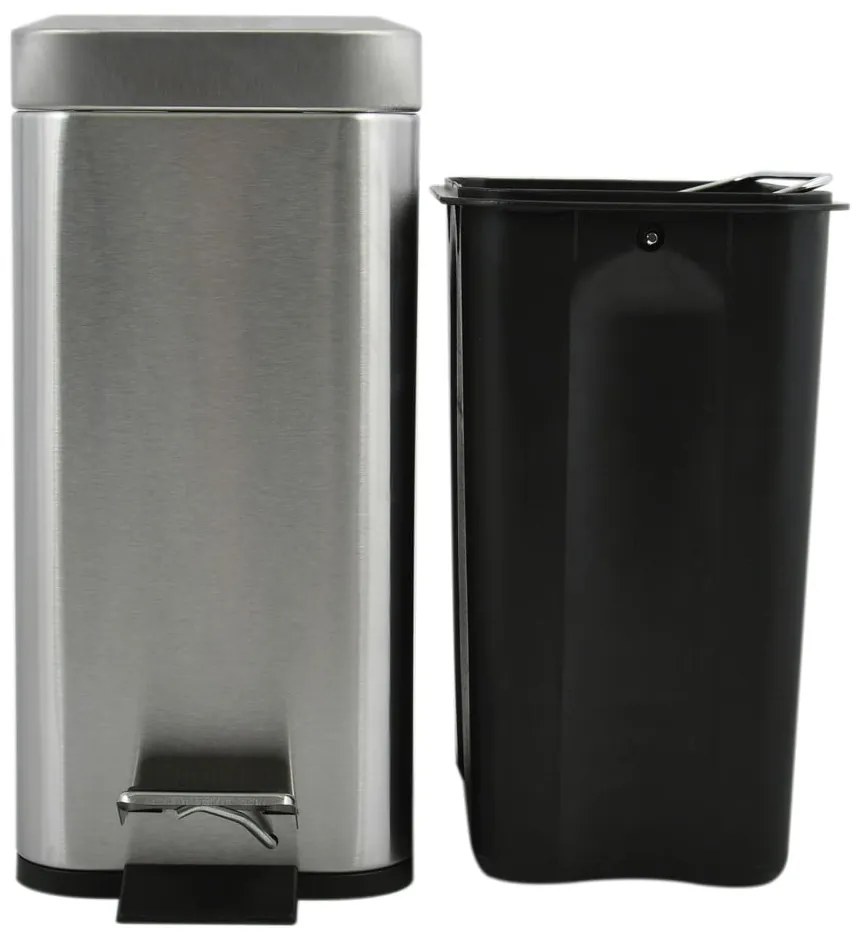 Стоманено кошче за боклук с педал в матово сребрист цвят 5 l Erik – Spirella