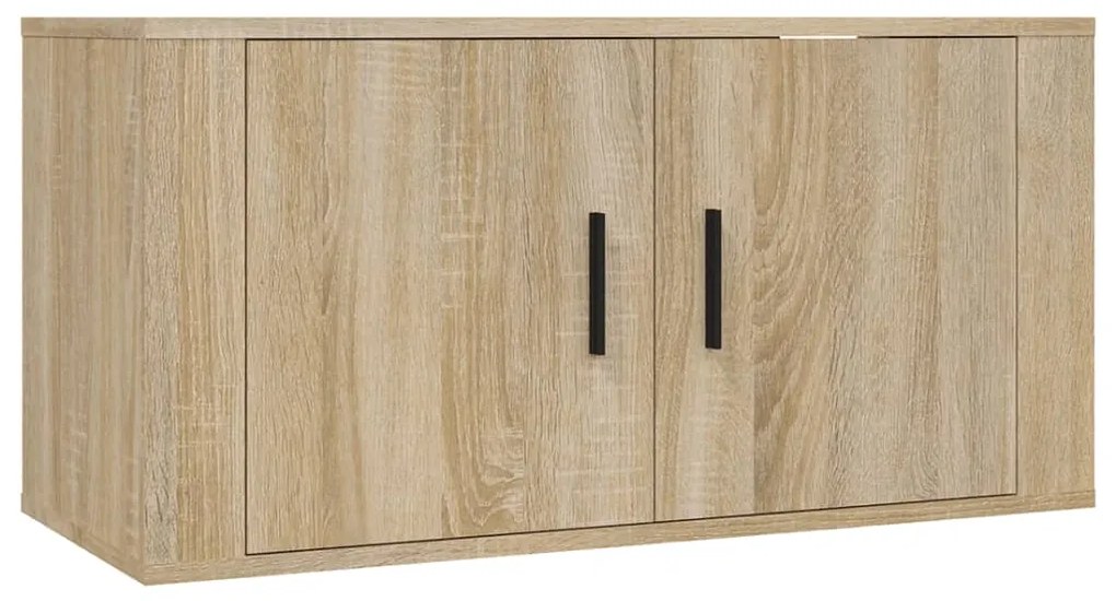 816627 vidaXL ТВ шкаф за стенен монтаж, сонома дъб, 80x34,5x40 см