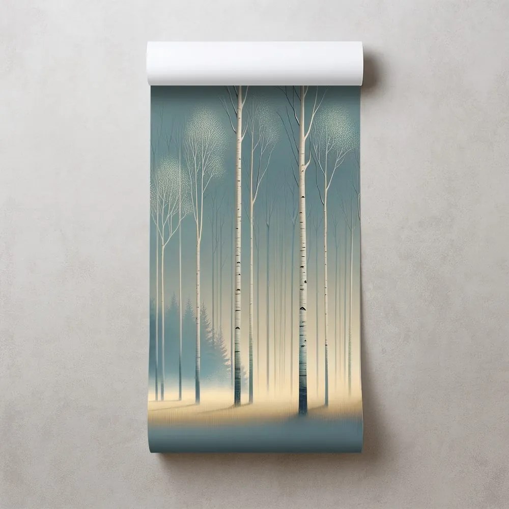 Тапет – Заснежена гора в мъгла