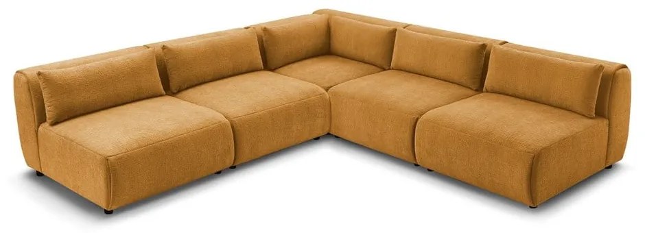 Ъглов диван в цвят горчица (променлив) Jeanne - Bobochic Paris