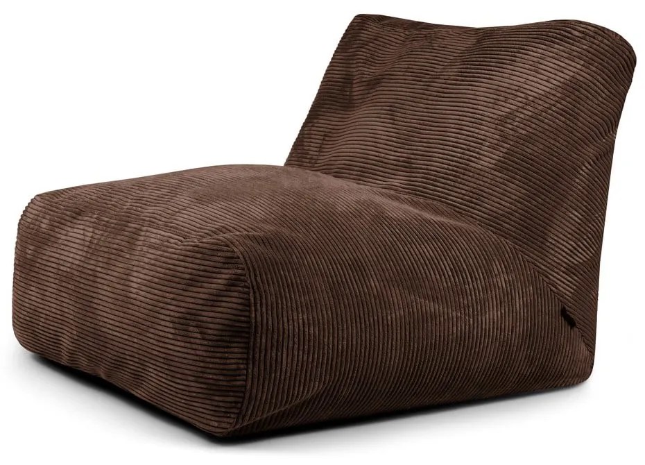 Тъмнокафяв пуф от рипсено кадифе Tube 100 – SLOWDOWN