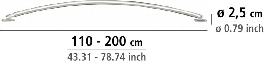 Телескопична конзола в сребристо за завеса за душ - Wenko