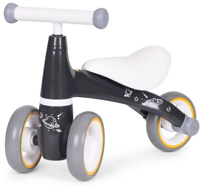 Детски скутер в черно с космически дизайн