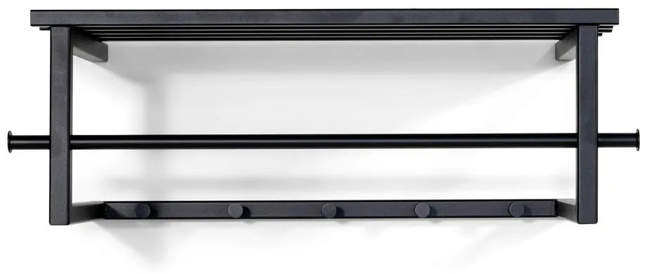 Черна метална стенна закачалка с рафт 76 cm Marco – Spinder Design