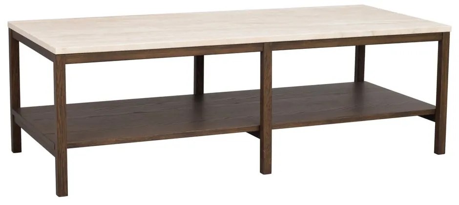 Масичка за кафе в кафяво и бежово с каменен плот 140x60 cm Orwel - Rowico