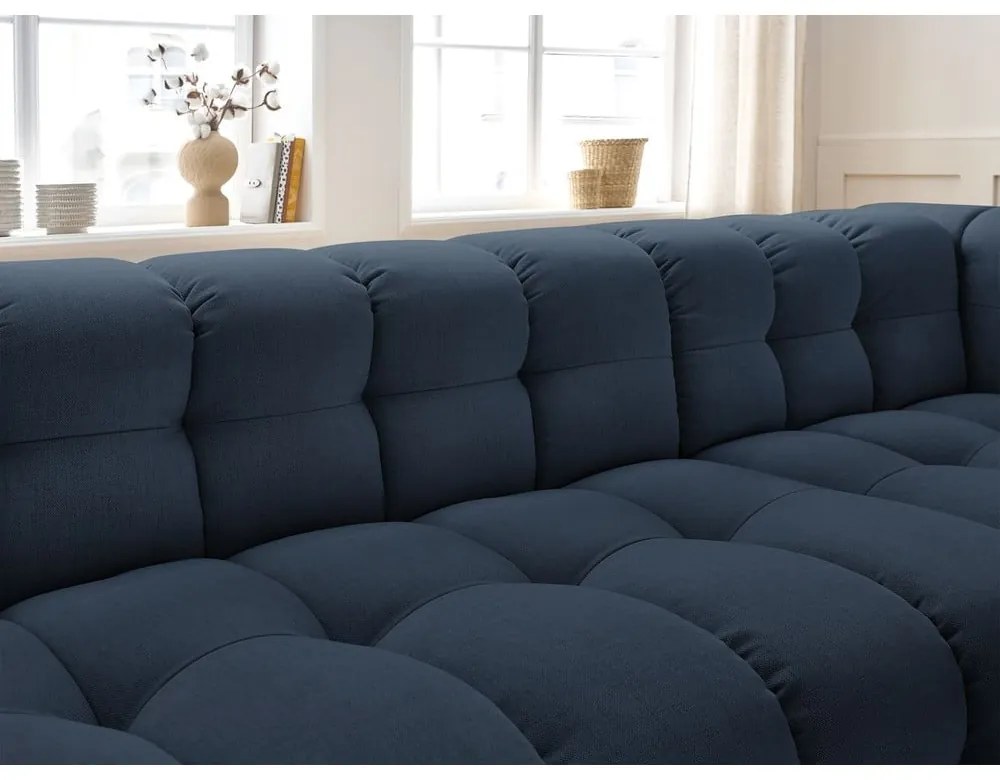 Тъмносин ъглов диван (десен ъгъл) Cloud – Bobochic Paris