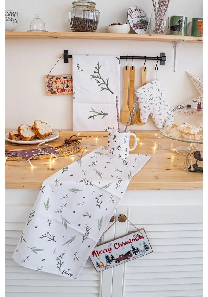 Памучни кърпи с коледен мотив в комплект от 2 броя 50x70 cm - Butter Kings